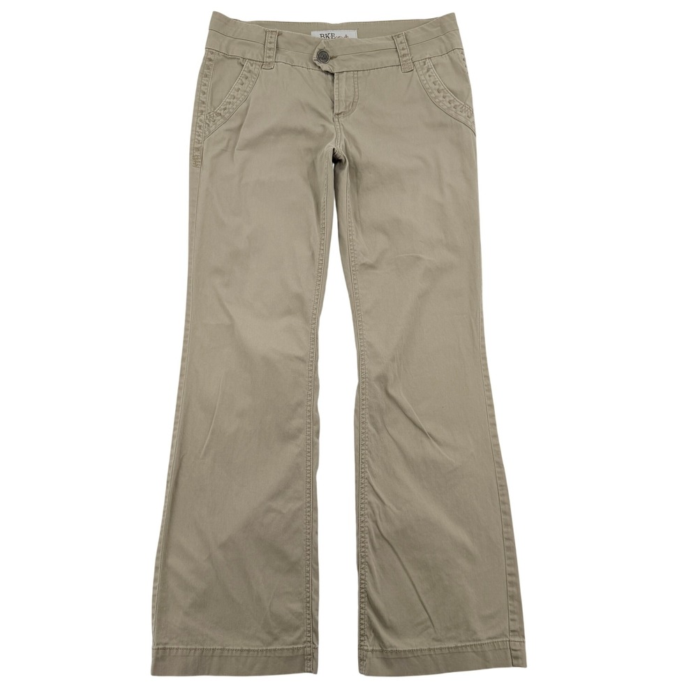 BKE Casuals Serena Khaki Pants Womens 29 Tan Bootcut Chino Trousers 077370BKE